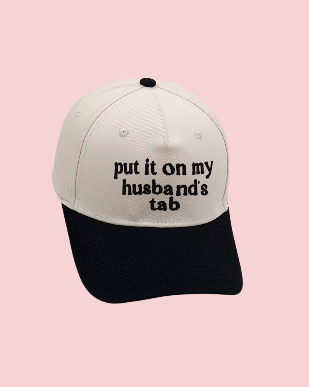 TWO TONE EMBROIDERY  WORD BASEBALL HAT CAP