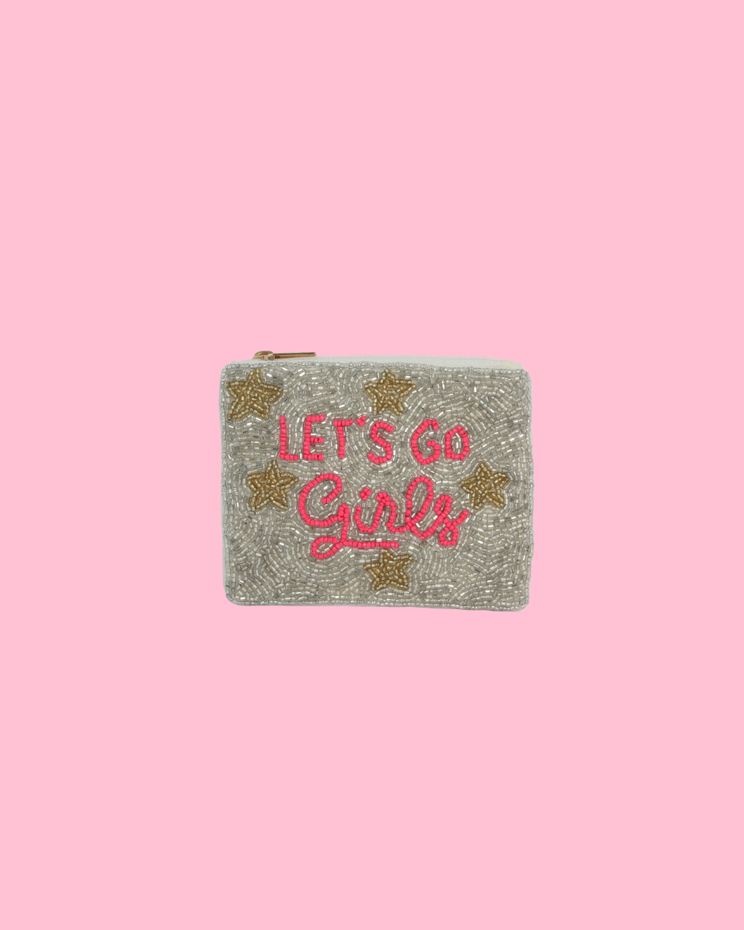 Lets Go Girl Themed  Fully Beaded Coin Purse