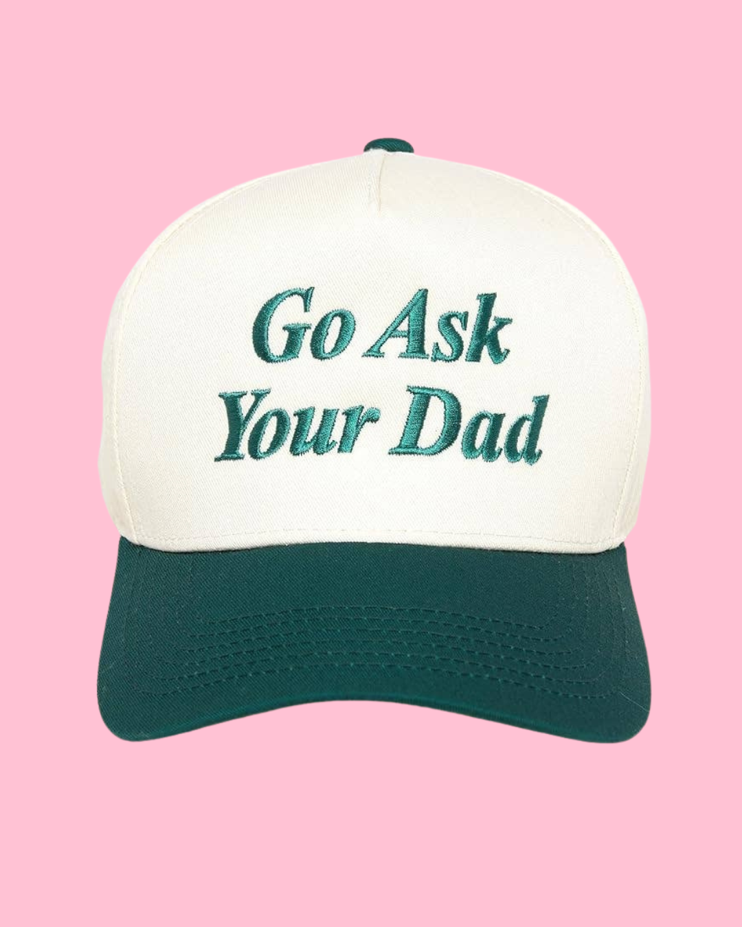Two Tone Cap - Go Ask Your Dad - Beige/Green