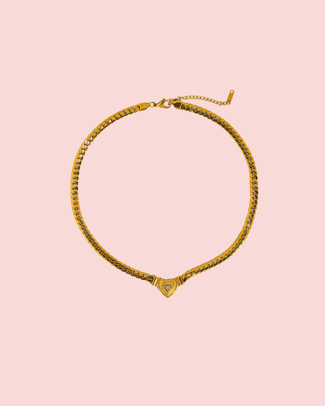 Arwen 18K Gold Non-Tarnish Heart Pendant Chain Necklace