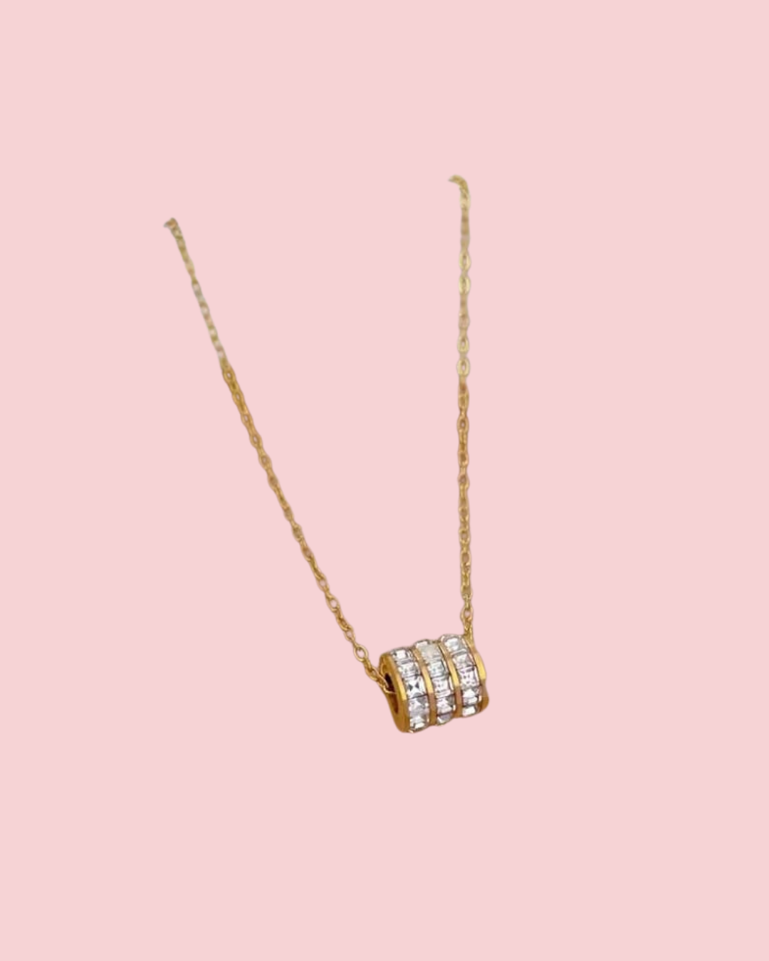 18K STAINLESS STEEL TARNISH FREE BARREL NECKLACE