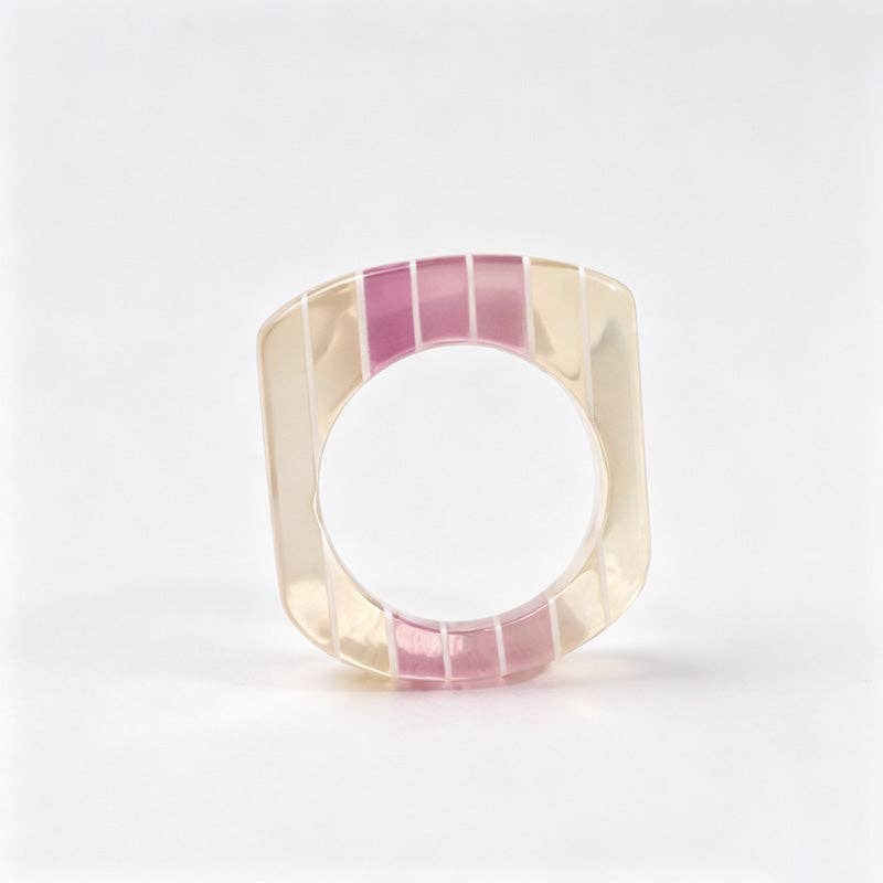 Rainbow Stripe Resin Ring
