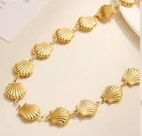 18K STAINLESS STEEL TARNISH FREE SEASHELL NECKLACE| 40NK9581