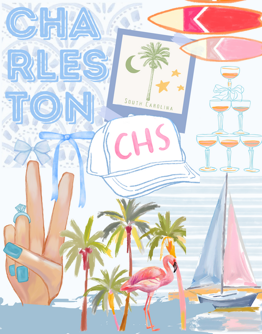 Charleston Collage Art Print
