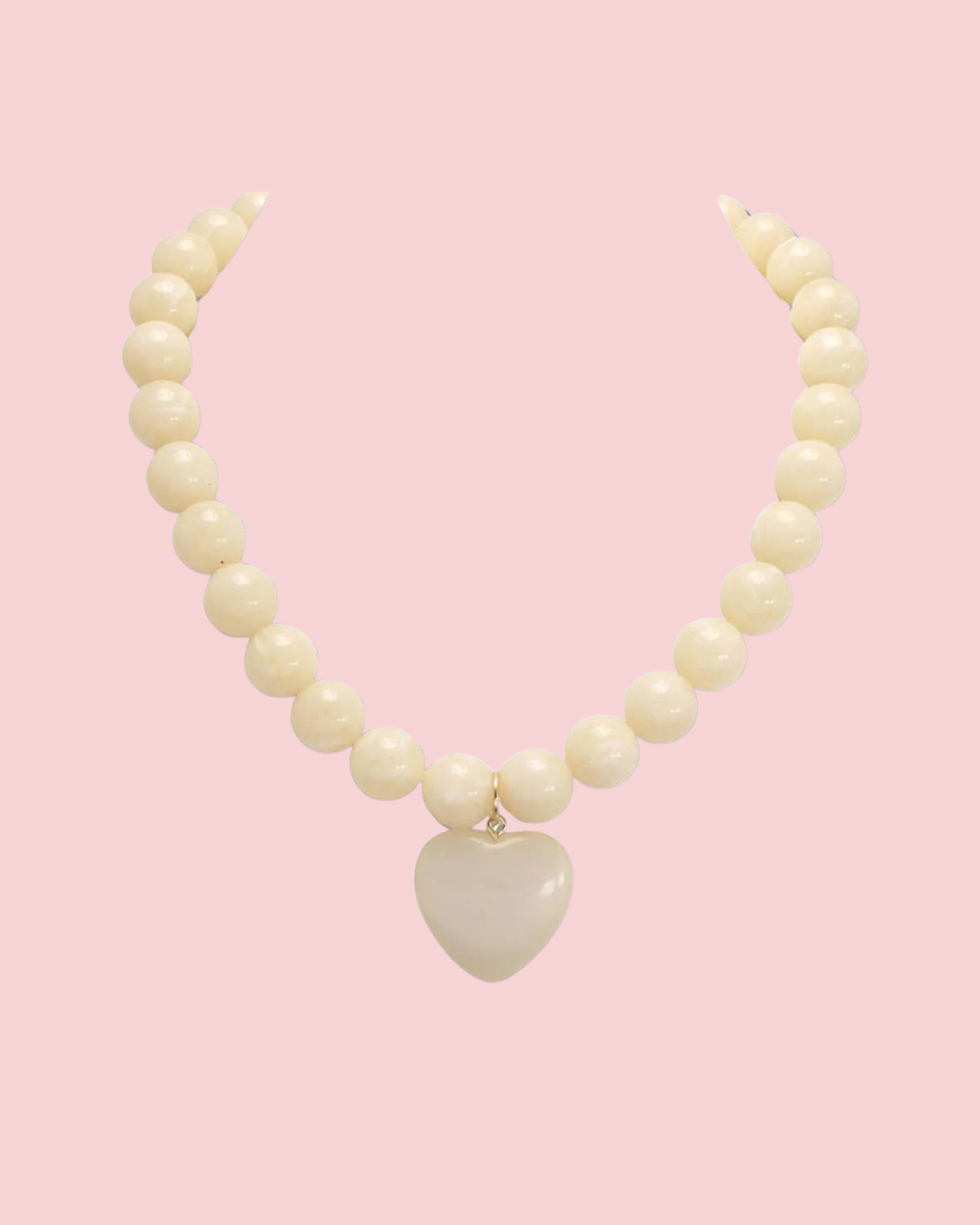 HEART CHARM BEADED NECKLACE