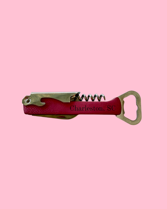 Charleston, SC Custom Engraved Bottle Opener & Corkscrew