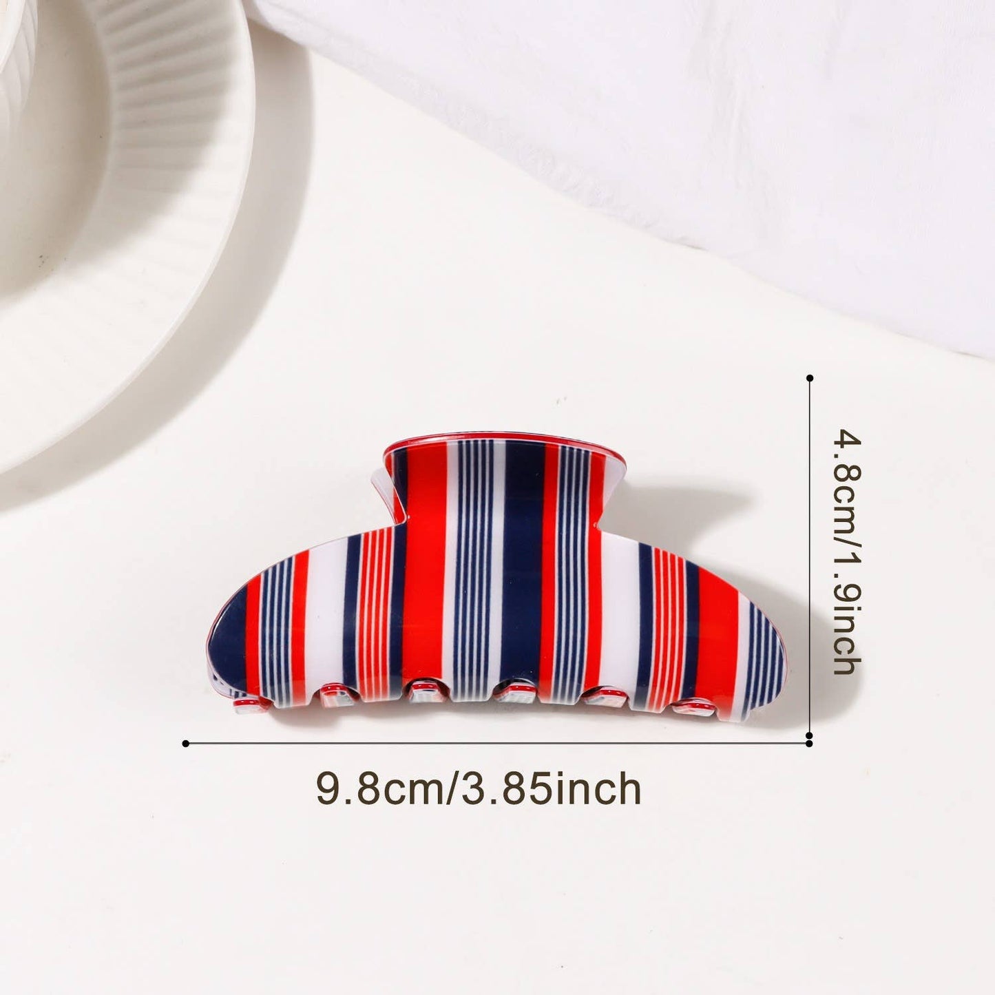 Colorful Vertical Stripe Pattern Hair Claw Clip
