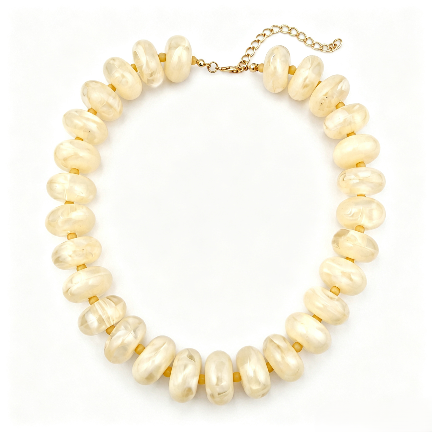 Flat Beaded Necklace Chunky Disc Choker Statement Jewelry