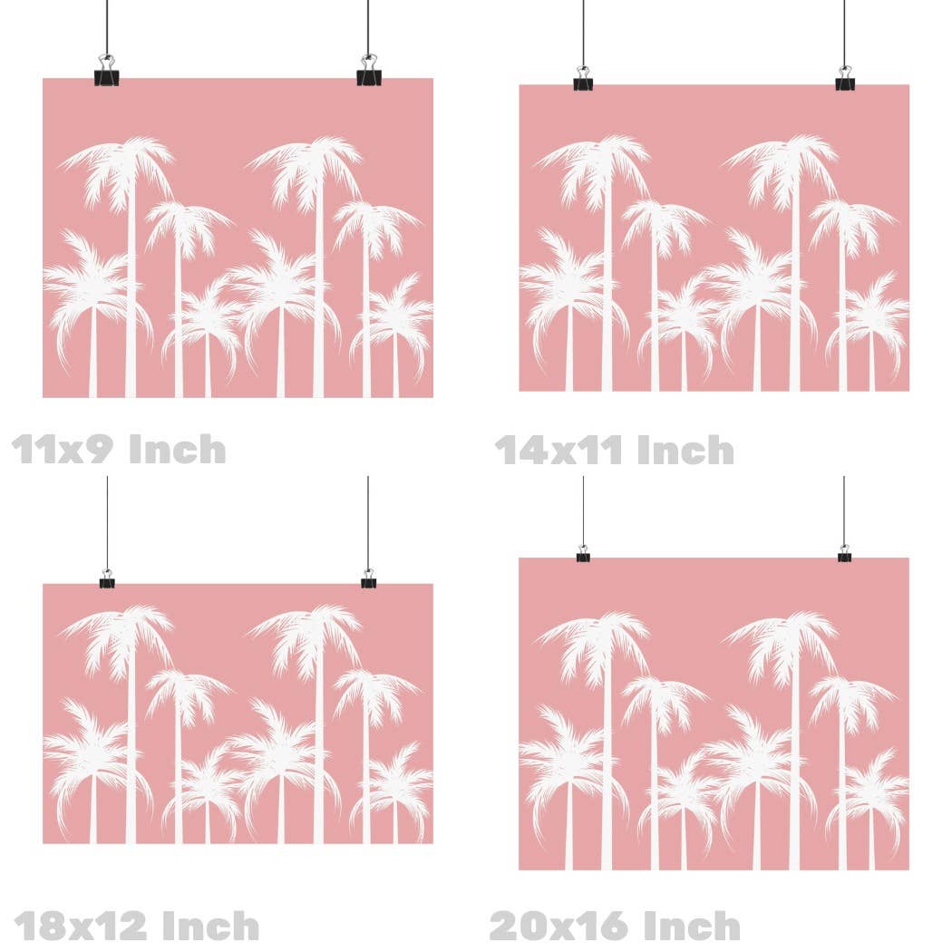 Landscape Coastal Cowgirl Pastel Palm Trees Wall Art Print