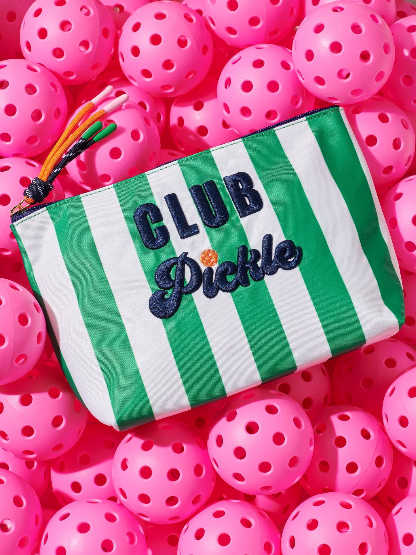 "CLUB PICKLE" LARGE ZIP POUCH, MULTI