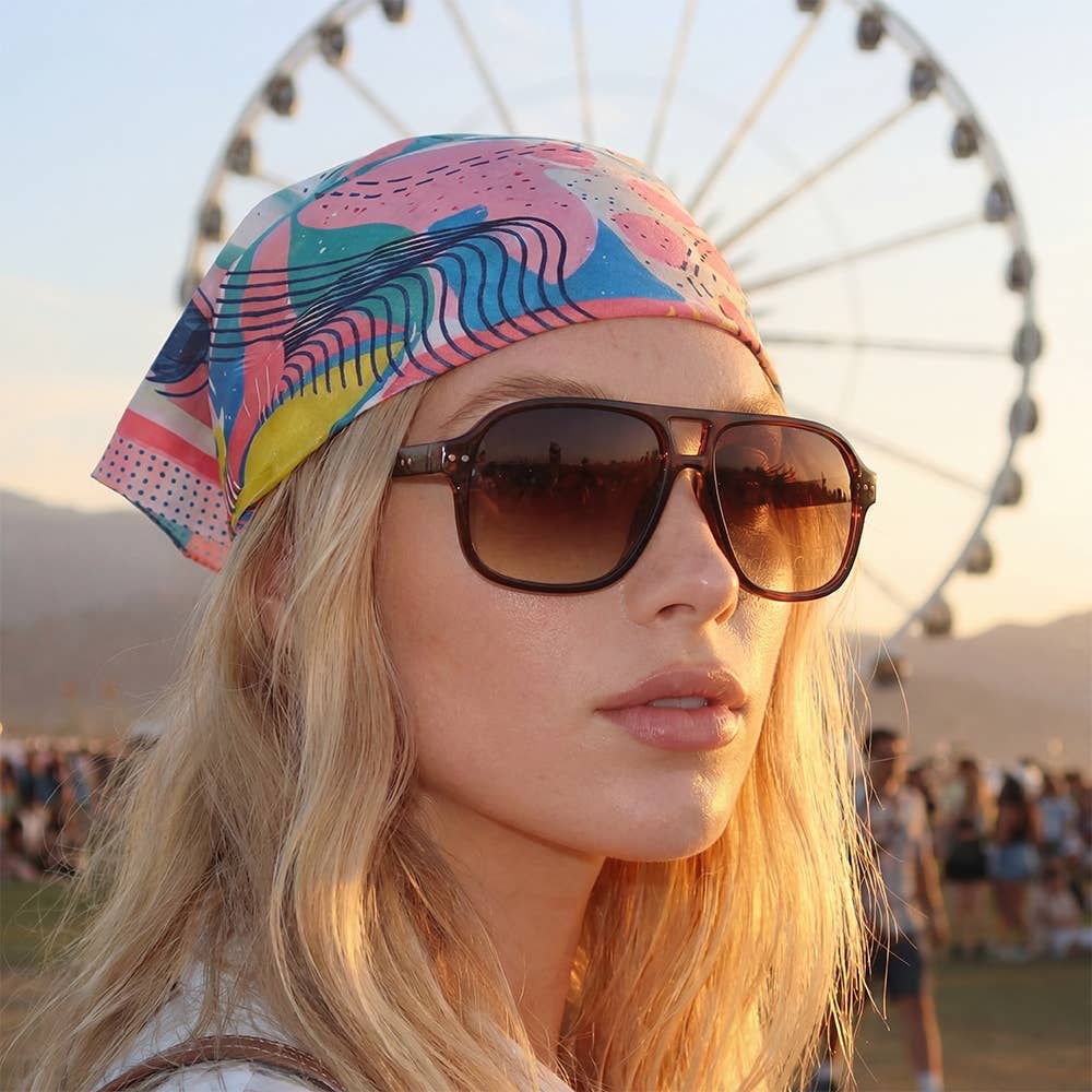 Plastic Aviator Frame Sunglasses