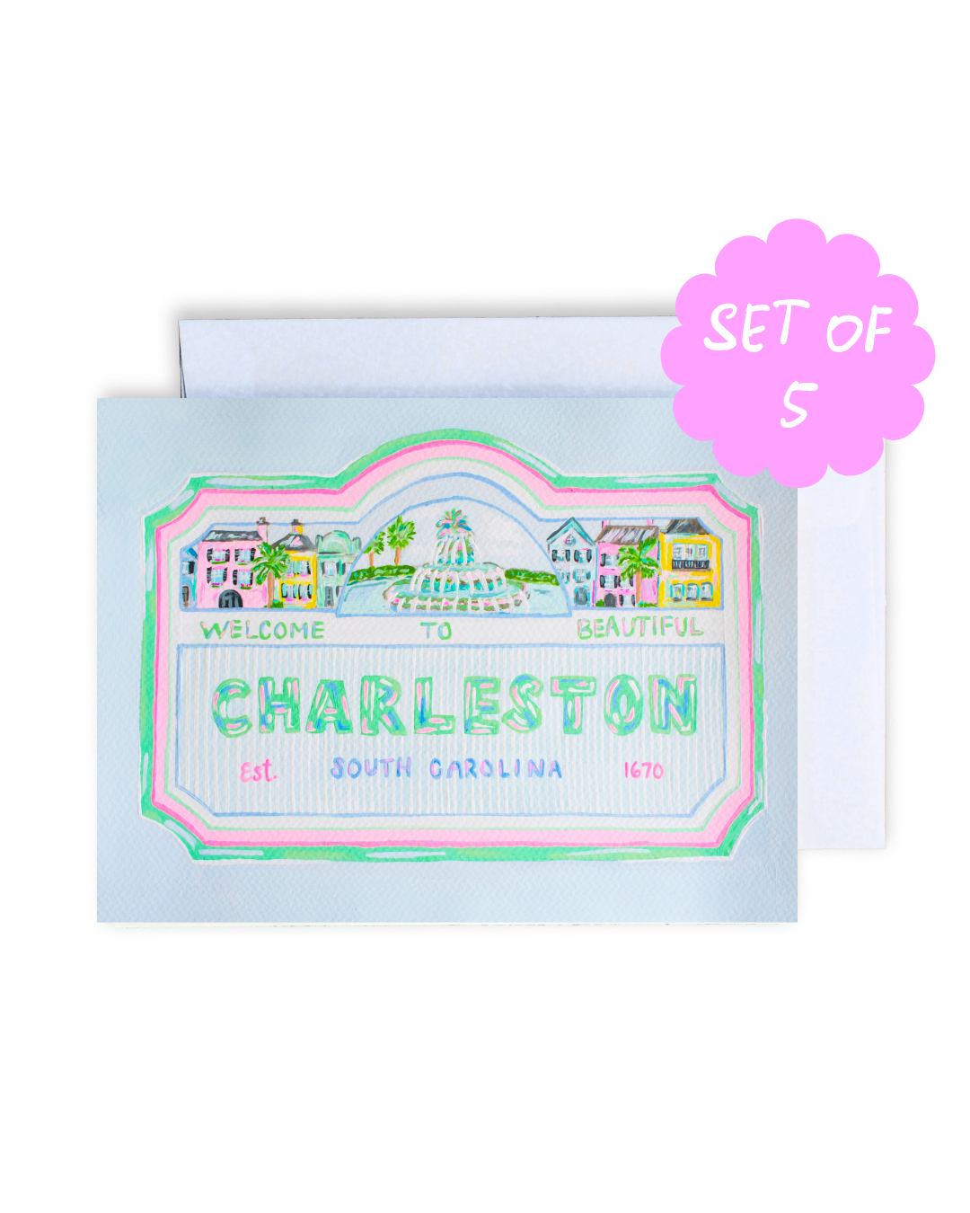 Charleston Greeting Card Set of 5