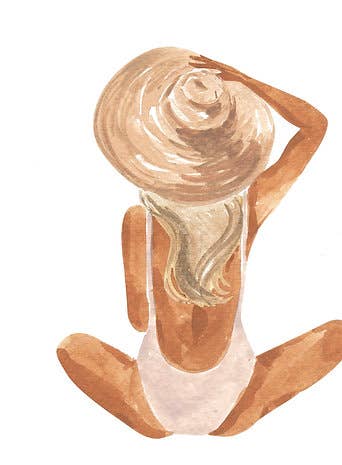 Beach Girl Blonde Art Print