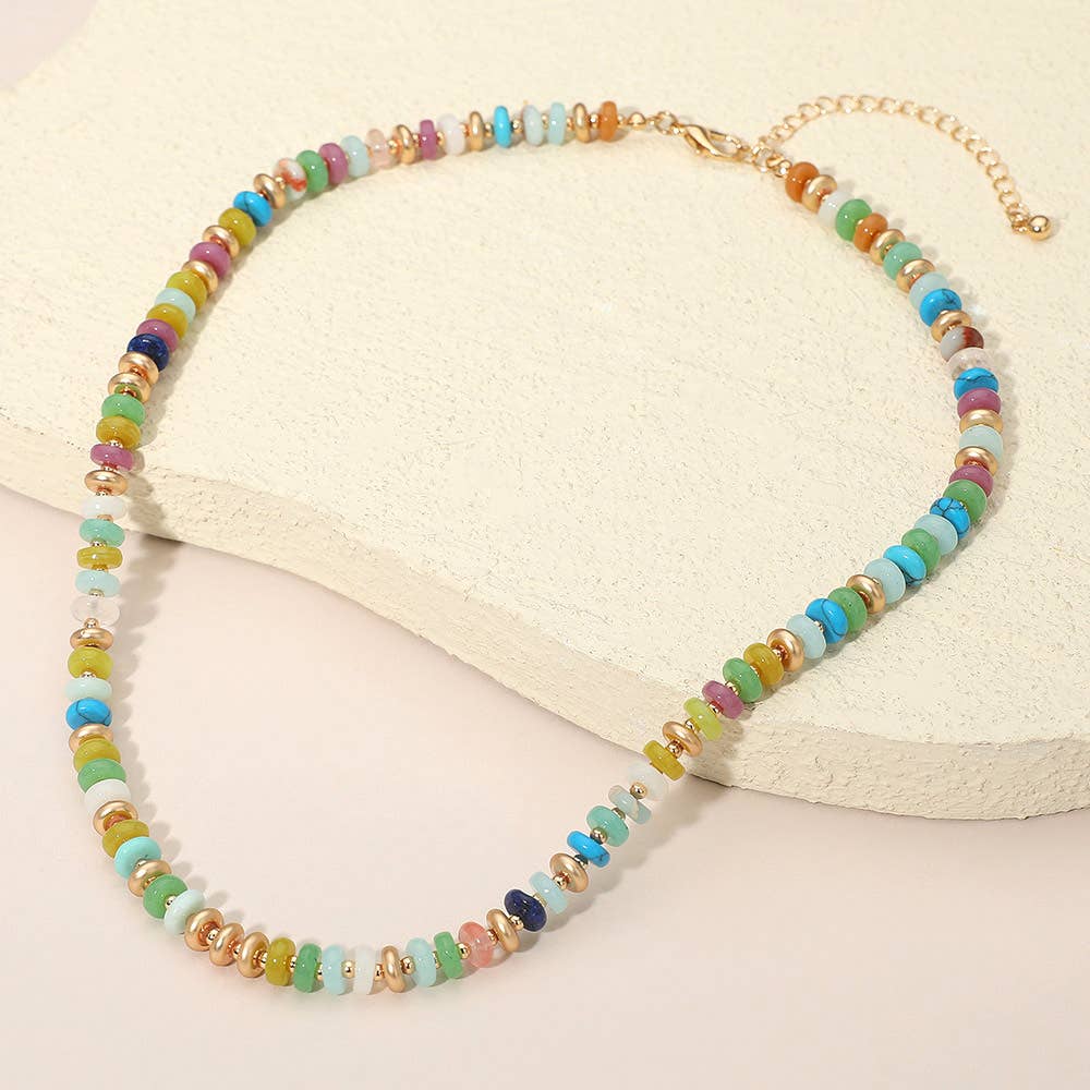 Multi Resin Beaded Necklace