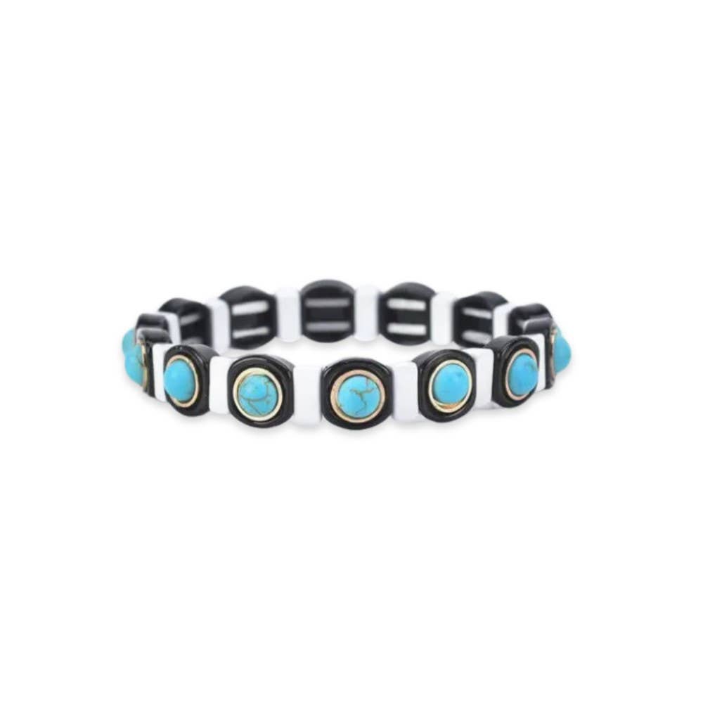 Circle Enamel Tile Bracelet