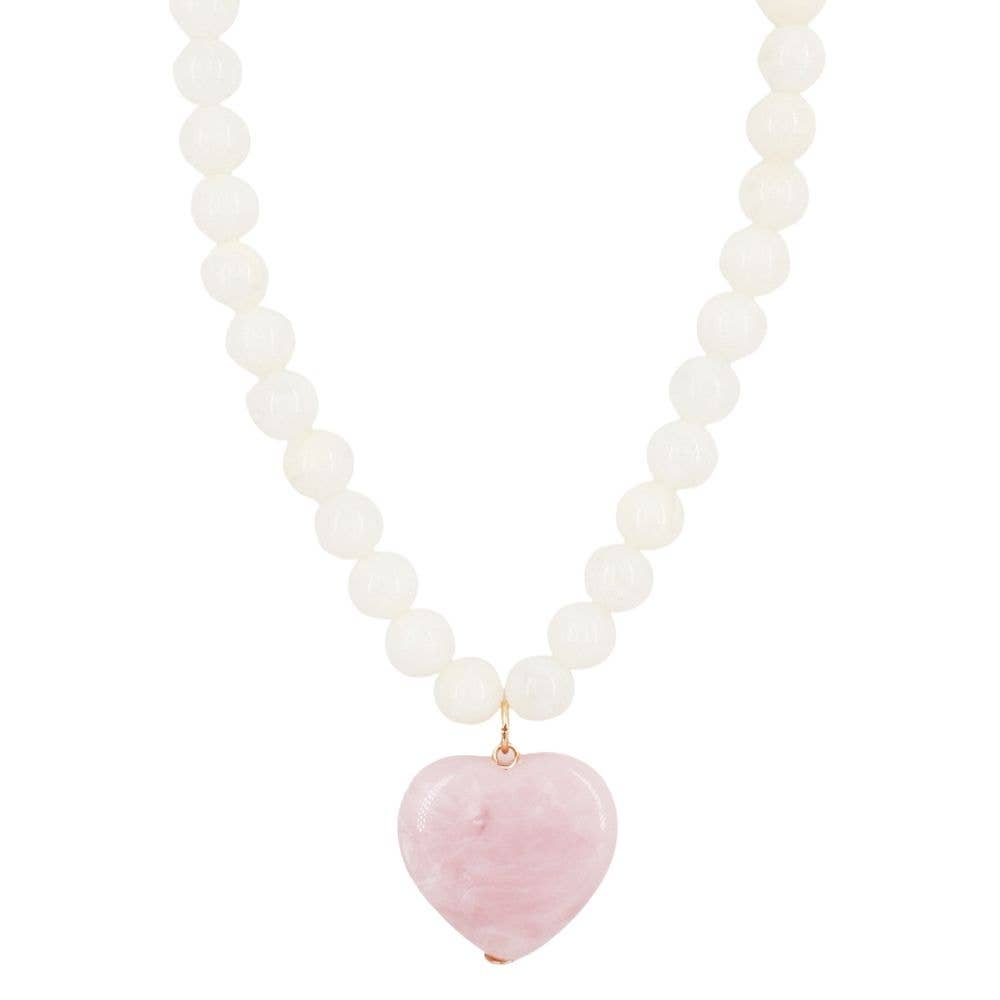 BEAD HEART PENDANT NECKLACE