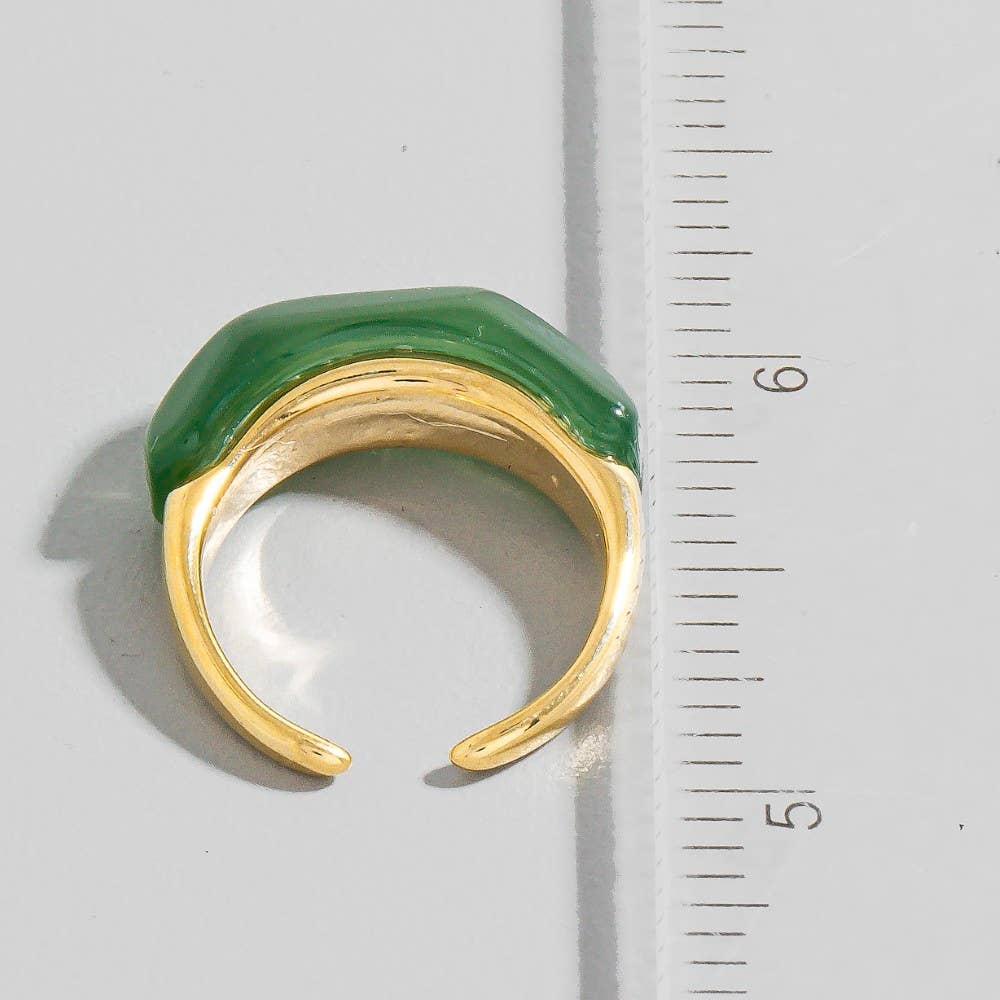 Resin Accent Gold Open Band Ring