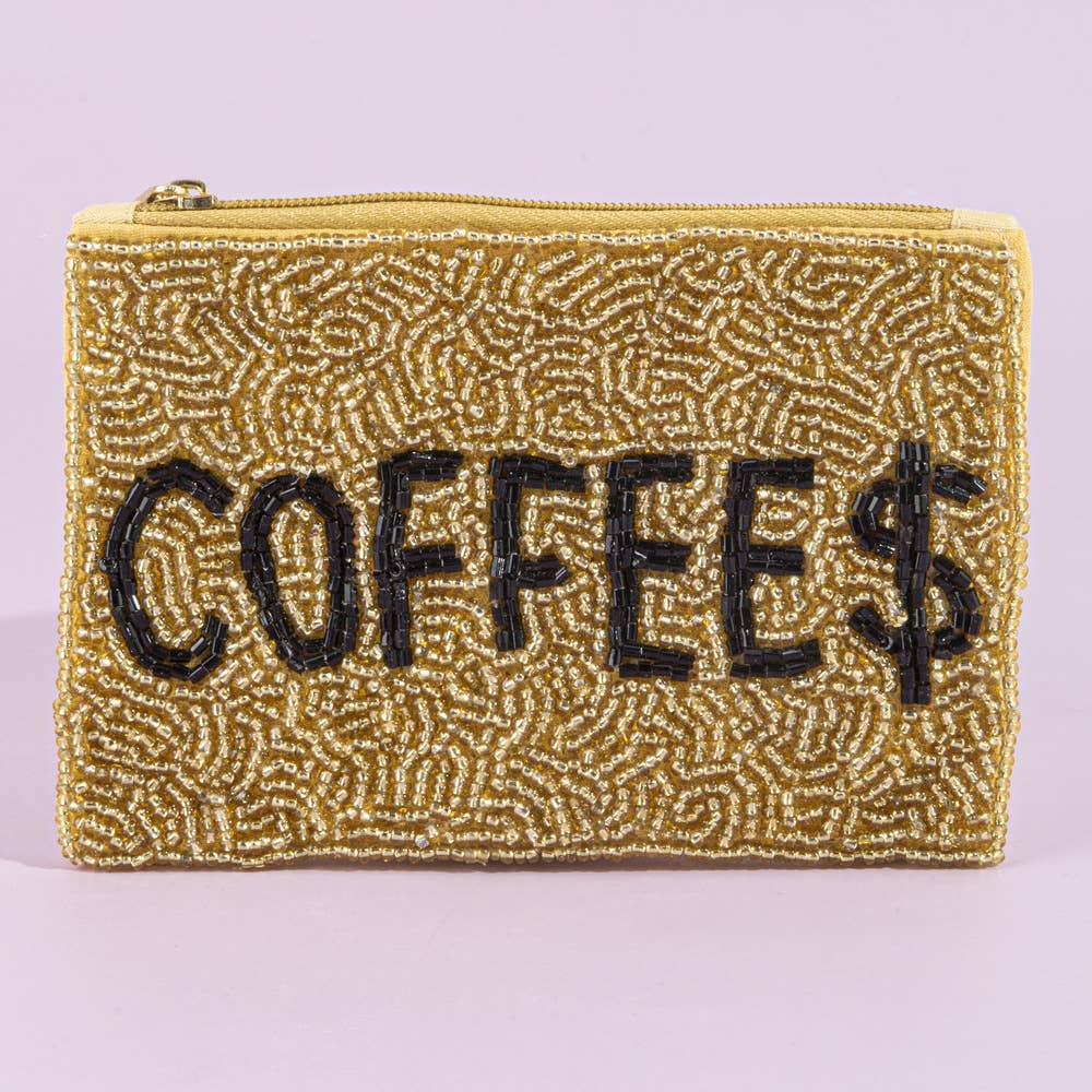Coffee Money Seed Bead Coin Purse