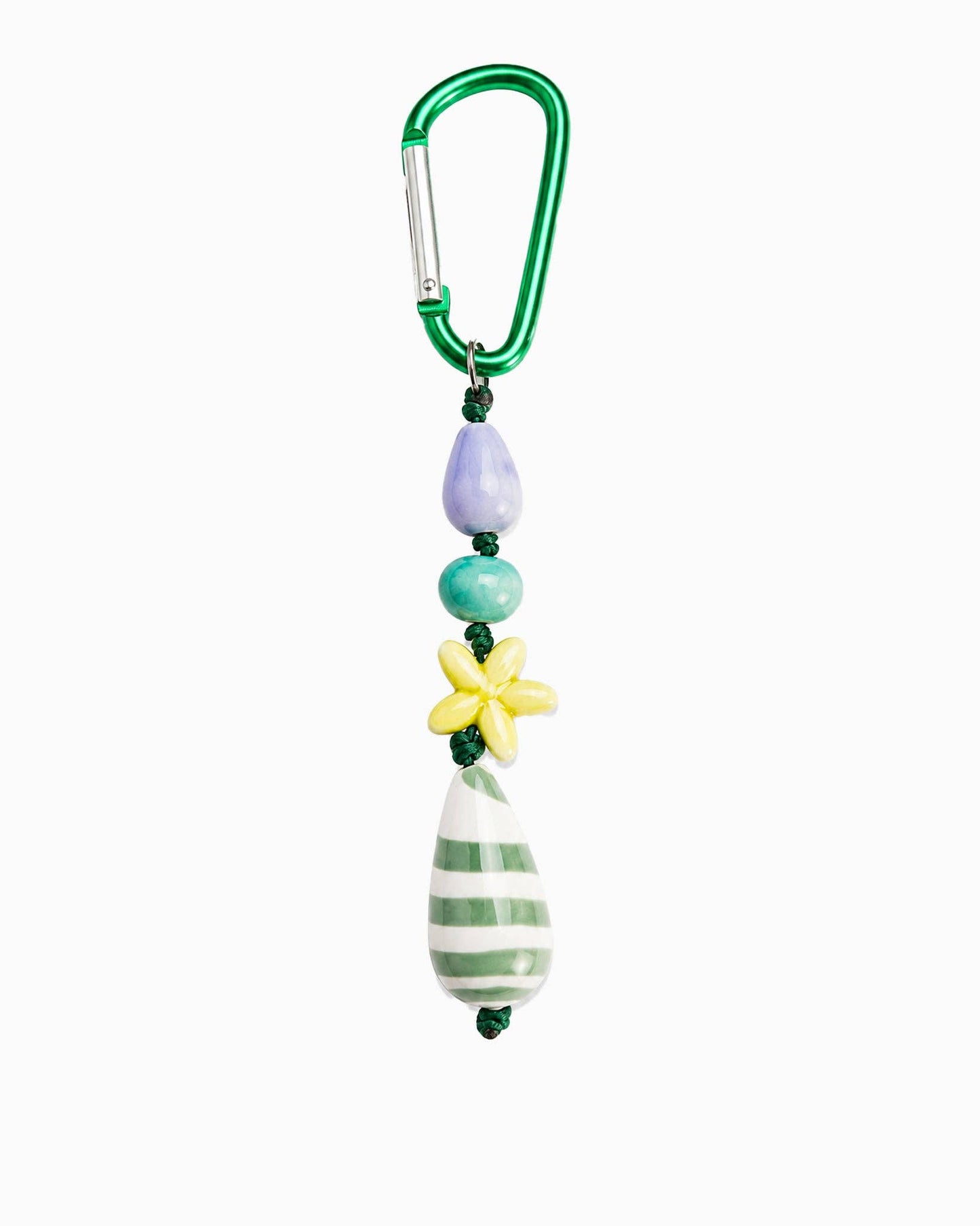 Green Ceramic Cord Carabiner Bag Charm Key Chain
