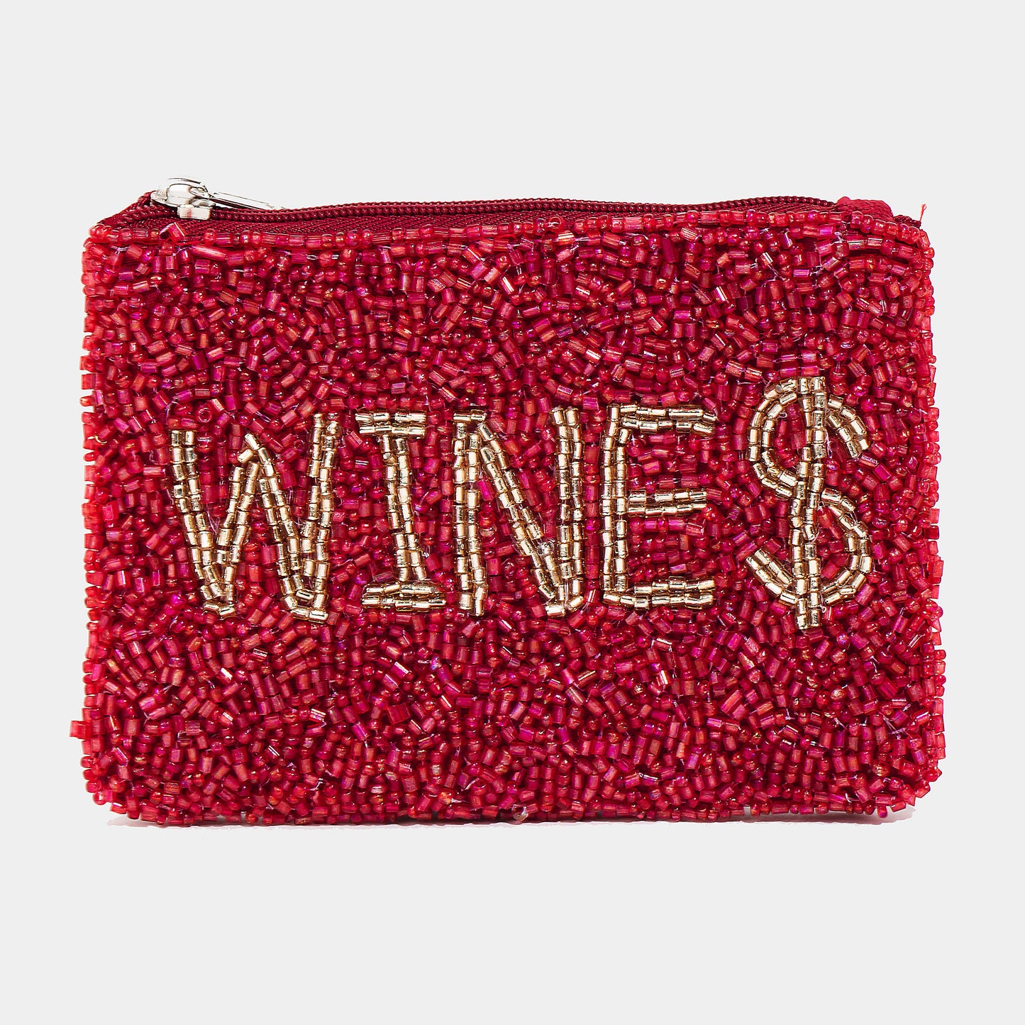 Wines Seed Beaded Coin Purse
