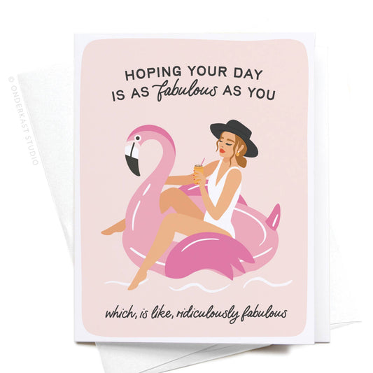 Fabulous Flamingo Floatie Greeting Card
