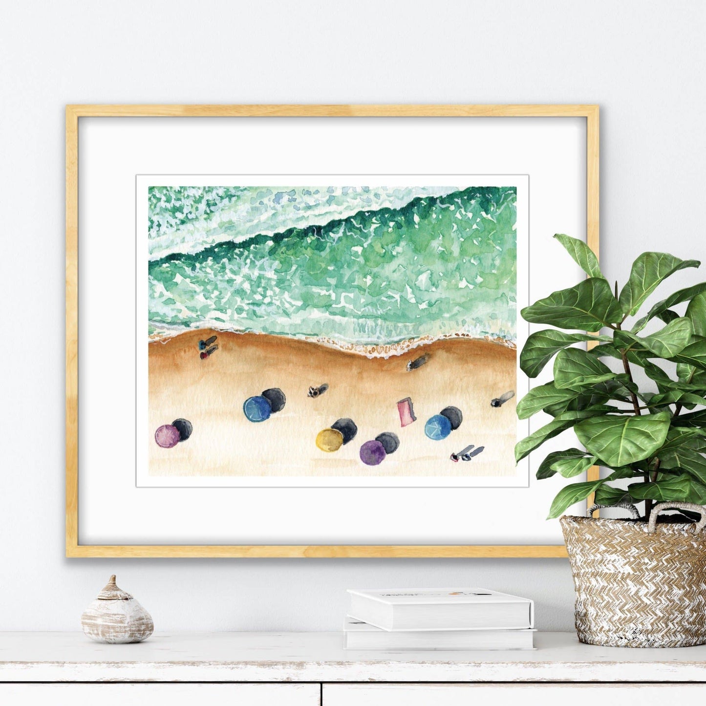 Beach Waves Watercolor Art Print