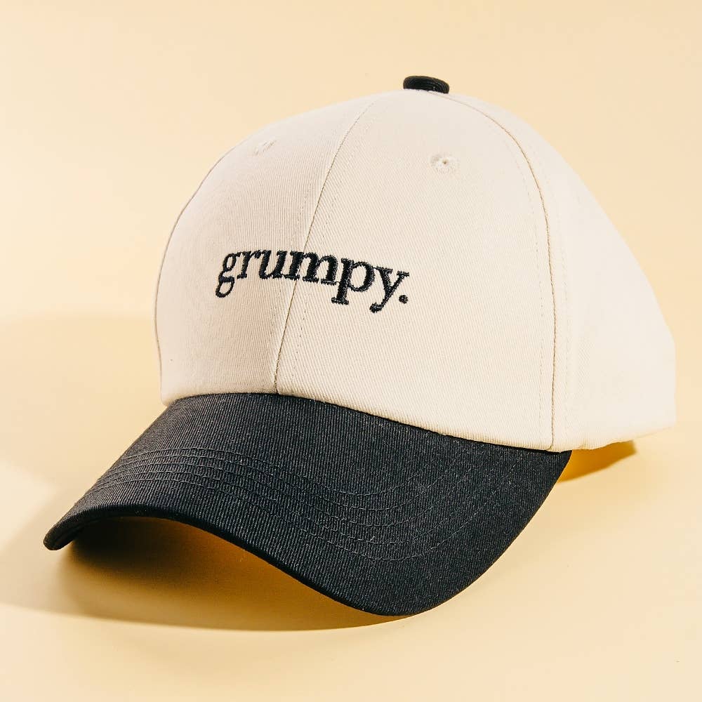 Two Tone Grumpy Embroidered Cap