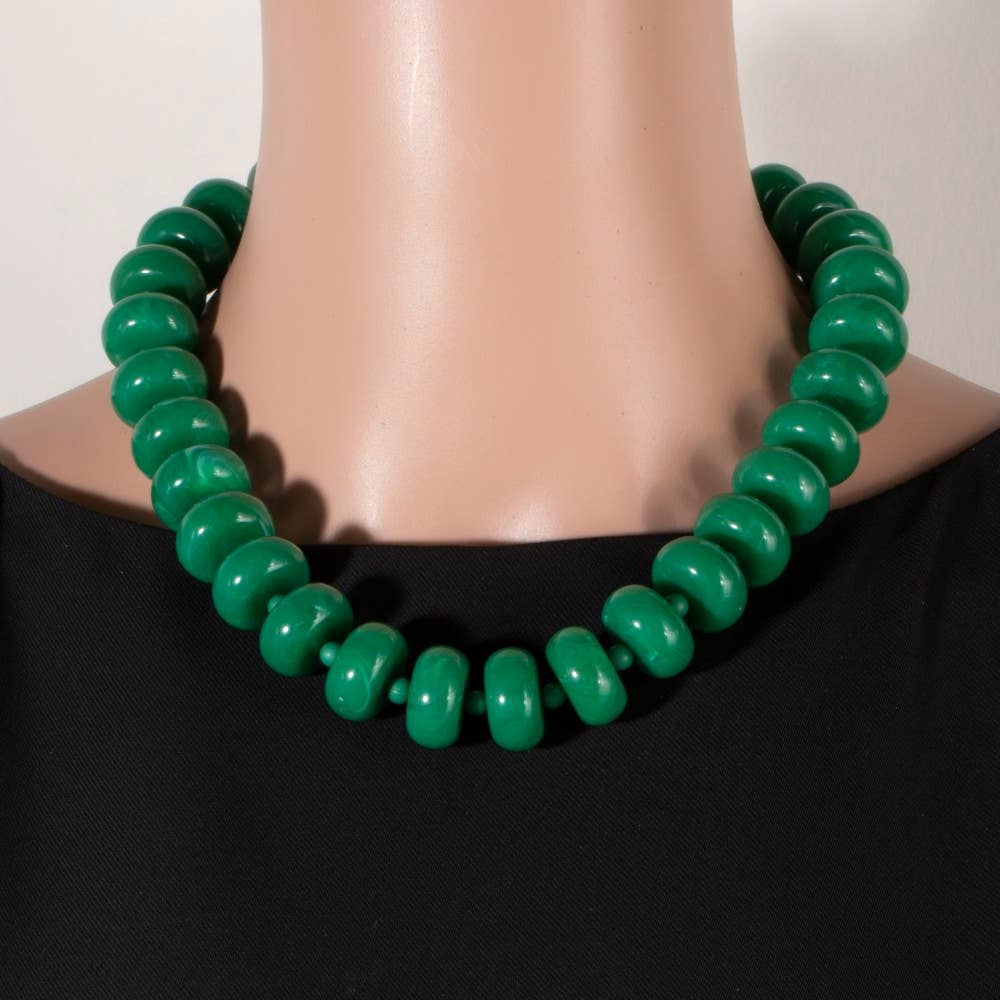 Bulky Acrylic Bead Link Necklace Set