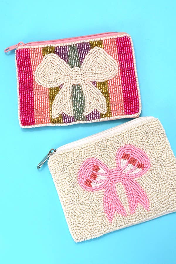 Bow Beaded Coin Purse