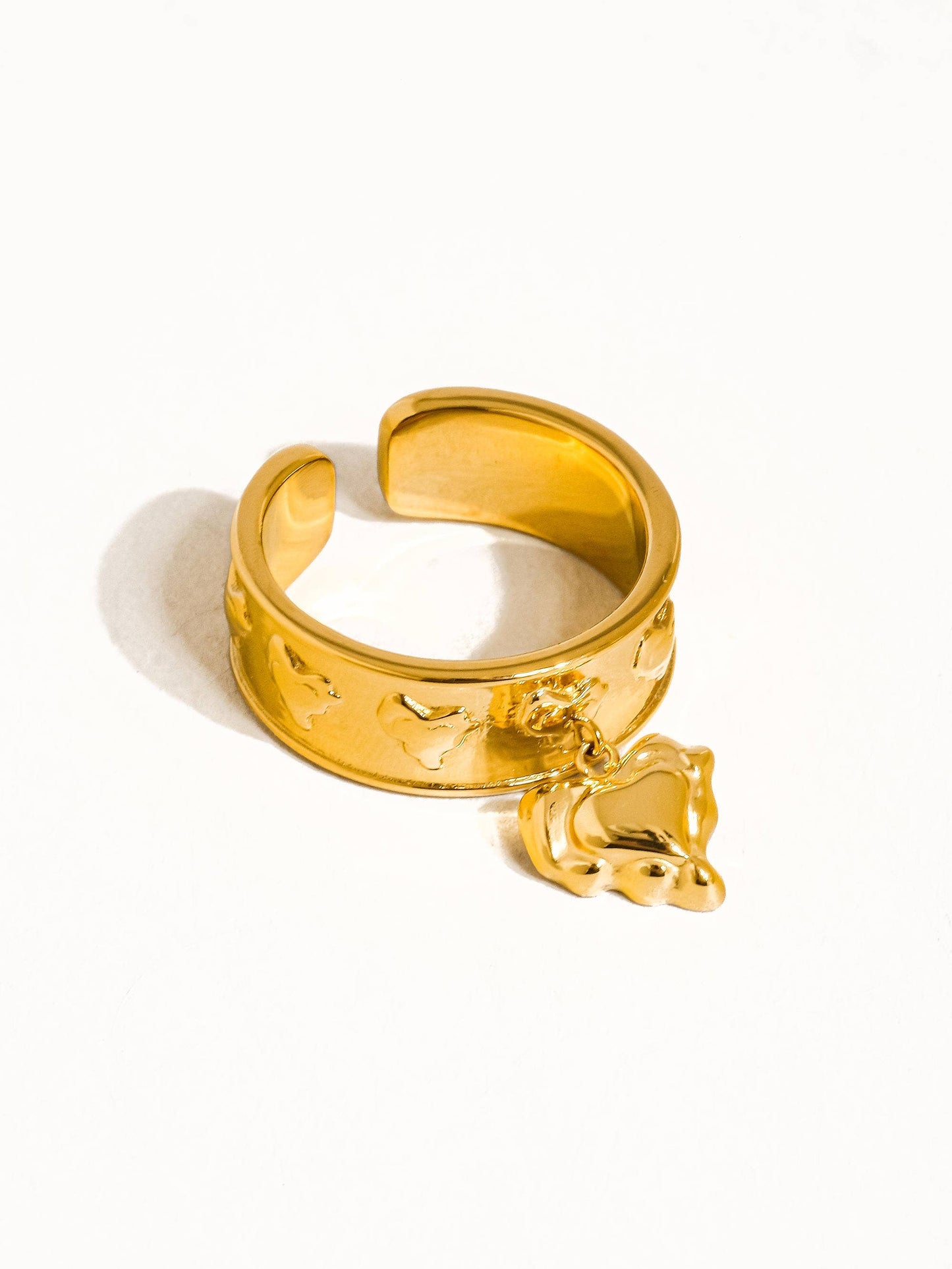 Alexia 18K Gold Non-Tarnish Multi Heart Dangle Ring