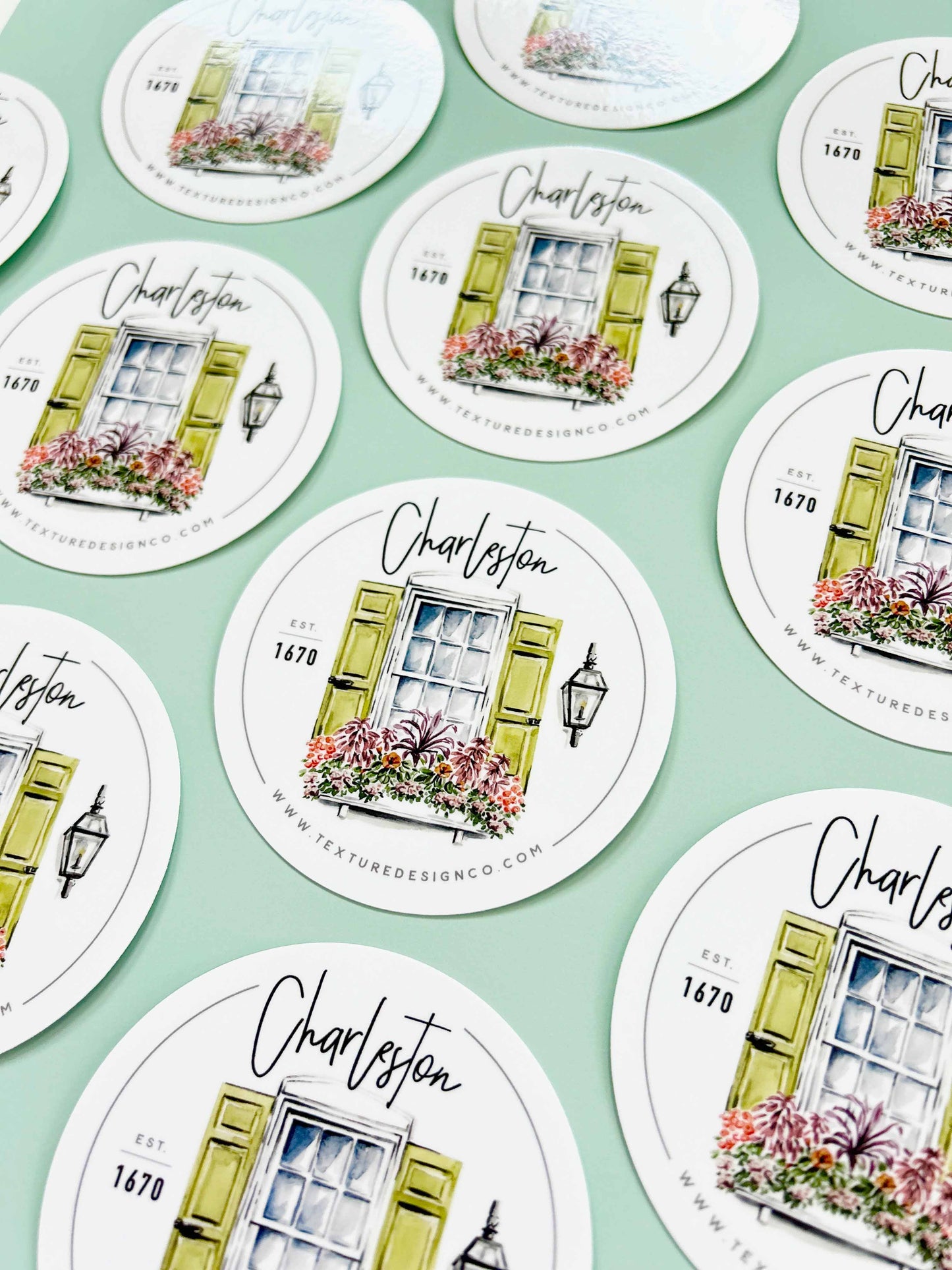 The Charleston Flower Box Sticker in White