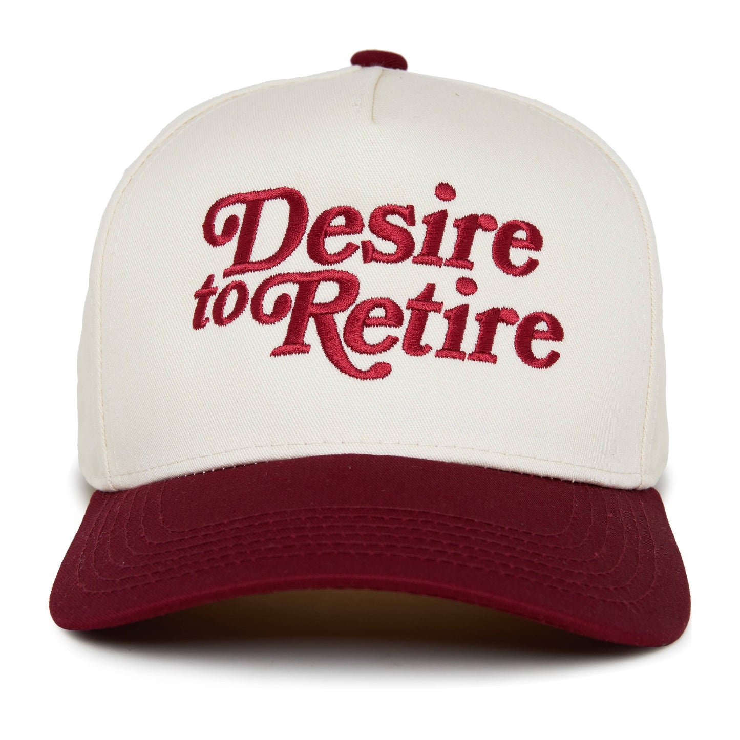 Two Tone Cap - Desire to Retire (Burgundy/Beige)