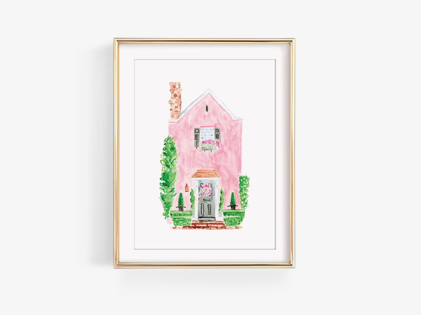 Pink Charleston SC House Art Print