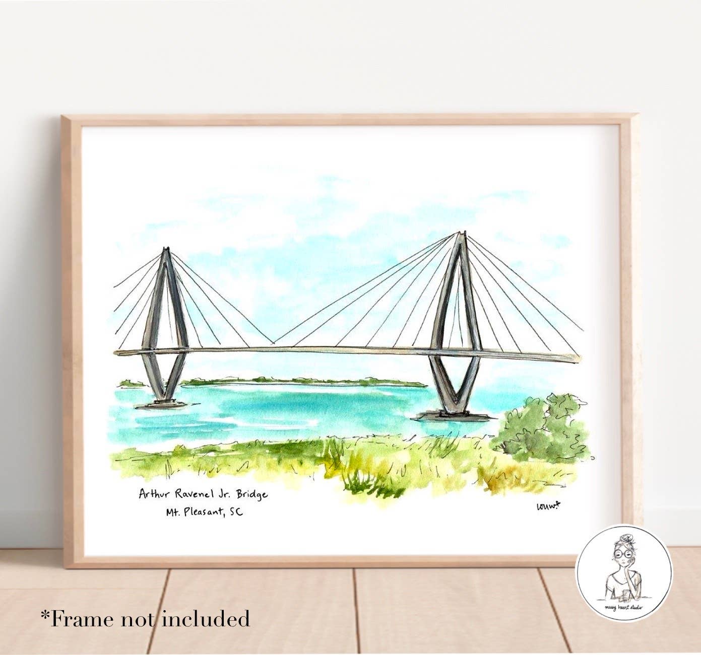 Charleston, South Carolina - Arthur Ravenel Jr Bridge. Art Print