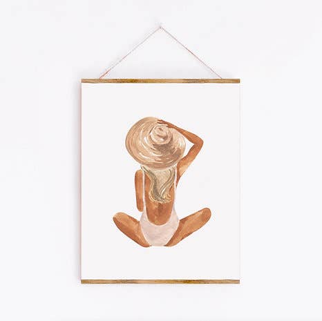 Beach Girl Blonde Art Print