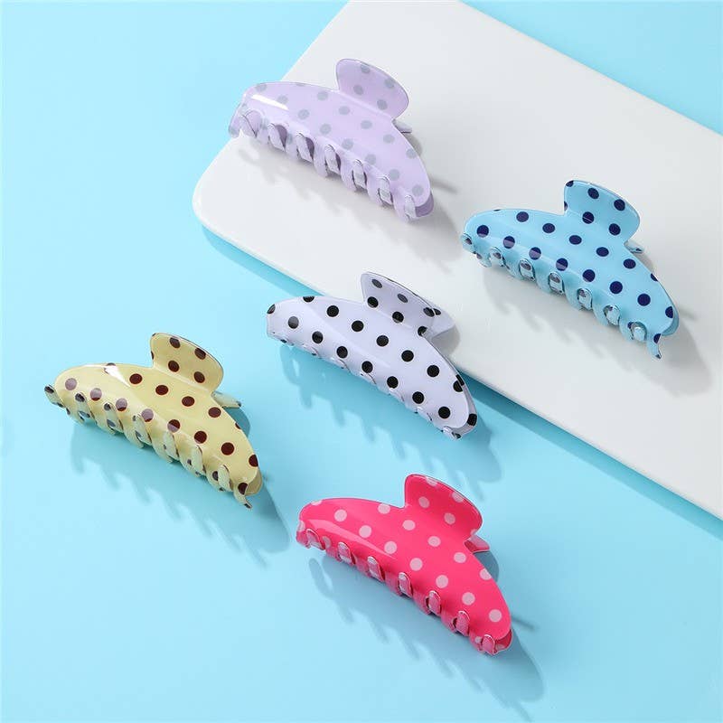 Retro Polka Dot Hair Claw