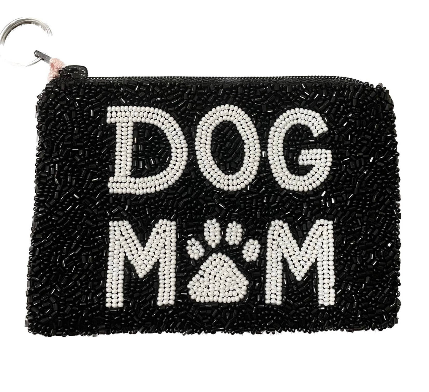 Dog Mom Beaded Coin Purse