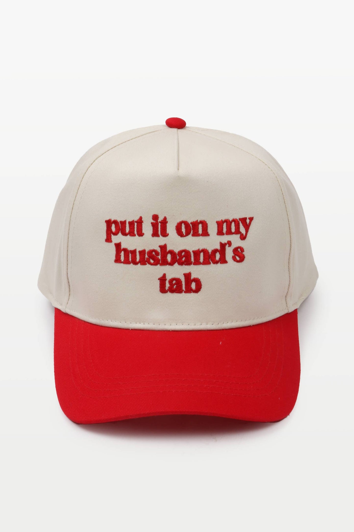 PUT IT ON MY HUSBAND'S TAB Embroidery Baseball Caps