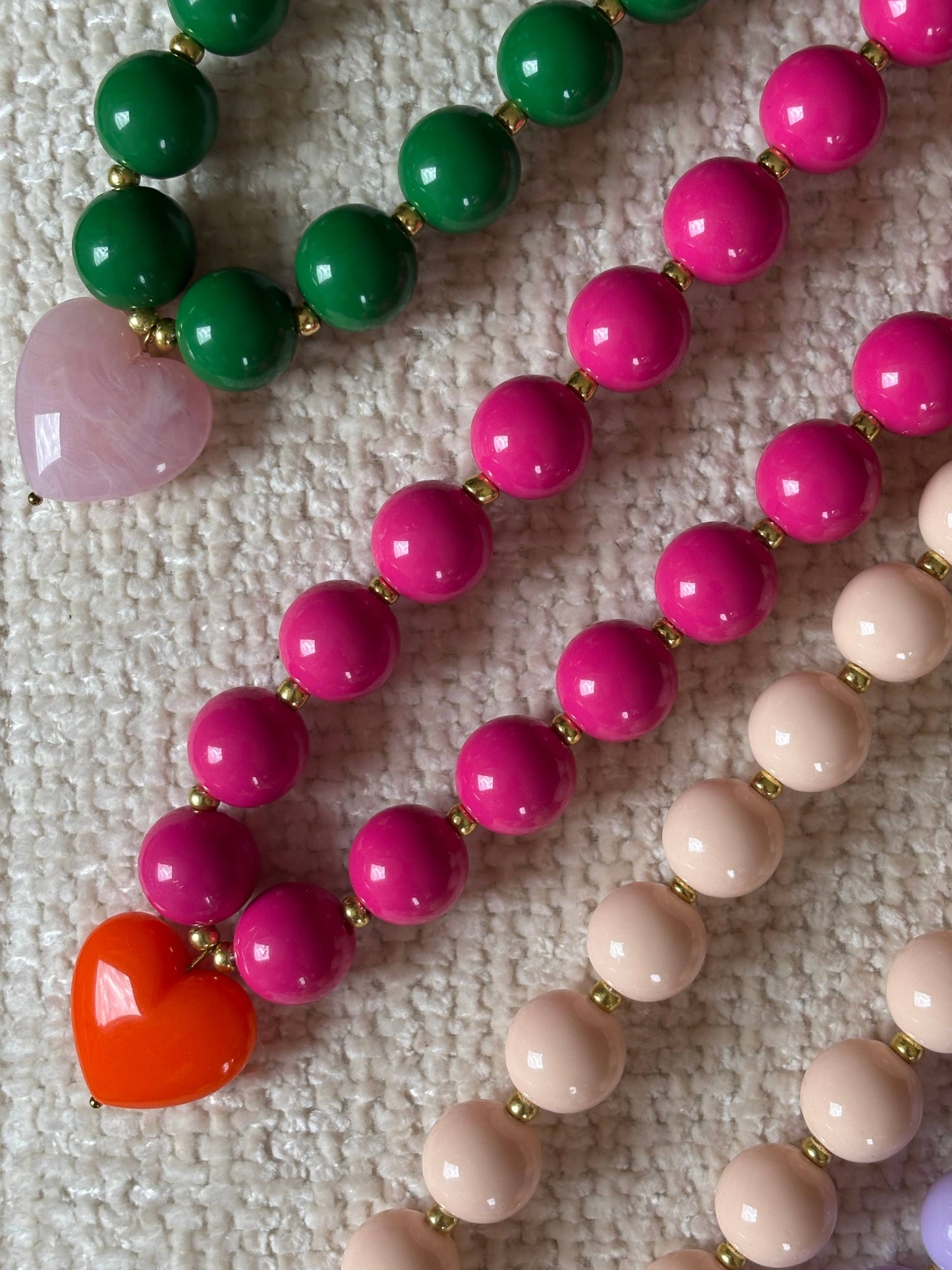 ALMA NECKLACE - ROUND PEARL / BALL NECKLACE: Pêche