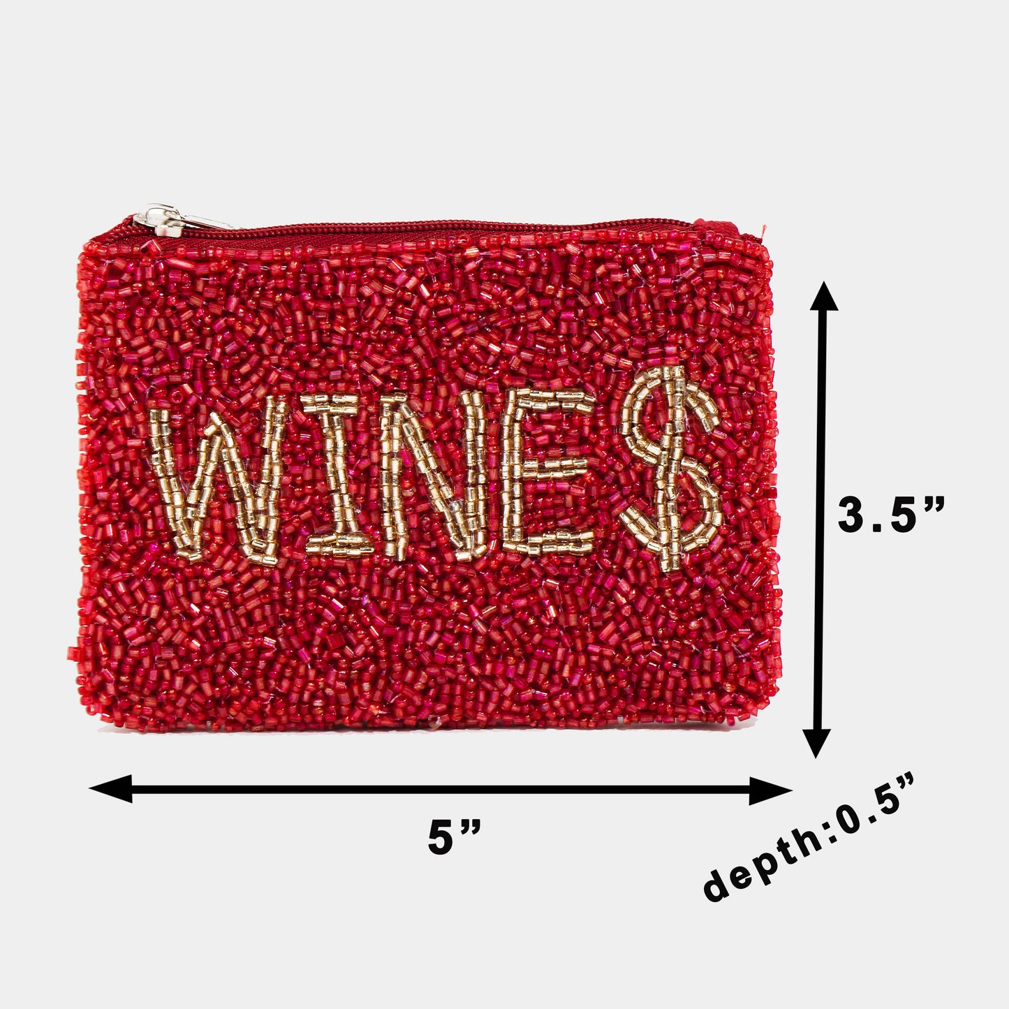 Wines Seed Beaded Coin Purse