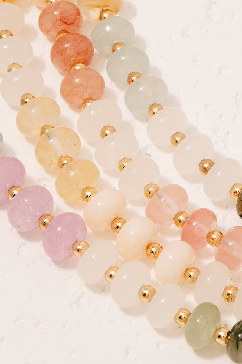 Round Stone Beaded Necklace