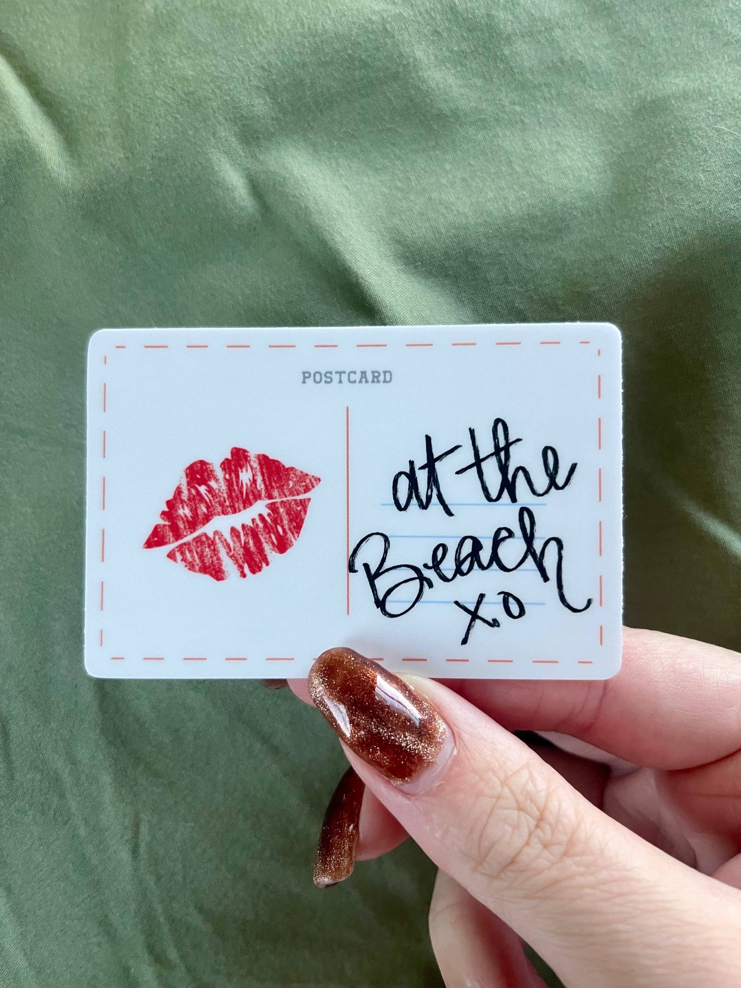Beach Postcard Themed Coastal Vinyl Sticker XO