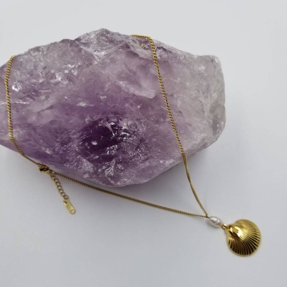 Gold Plated Freshwater Pearls and Shell Necklaces