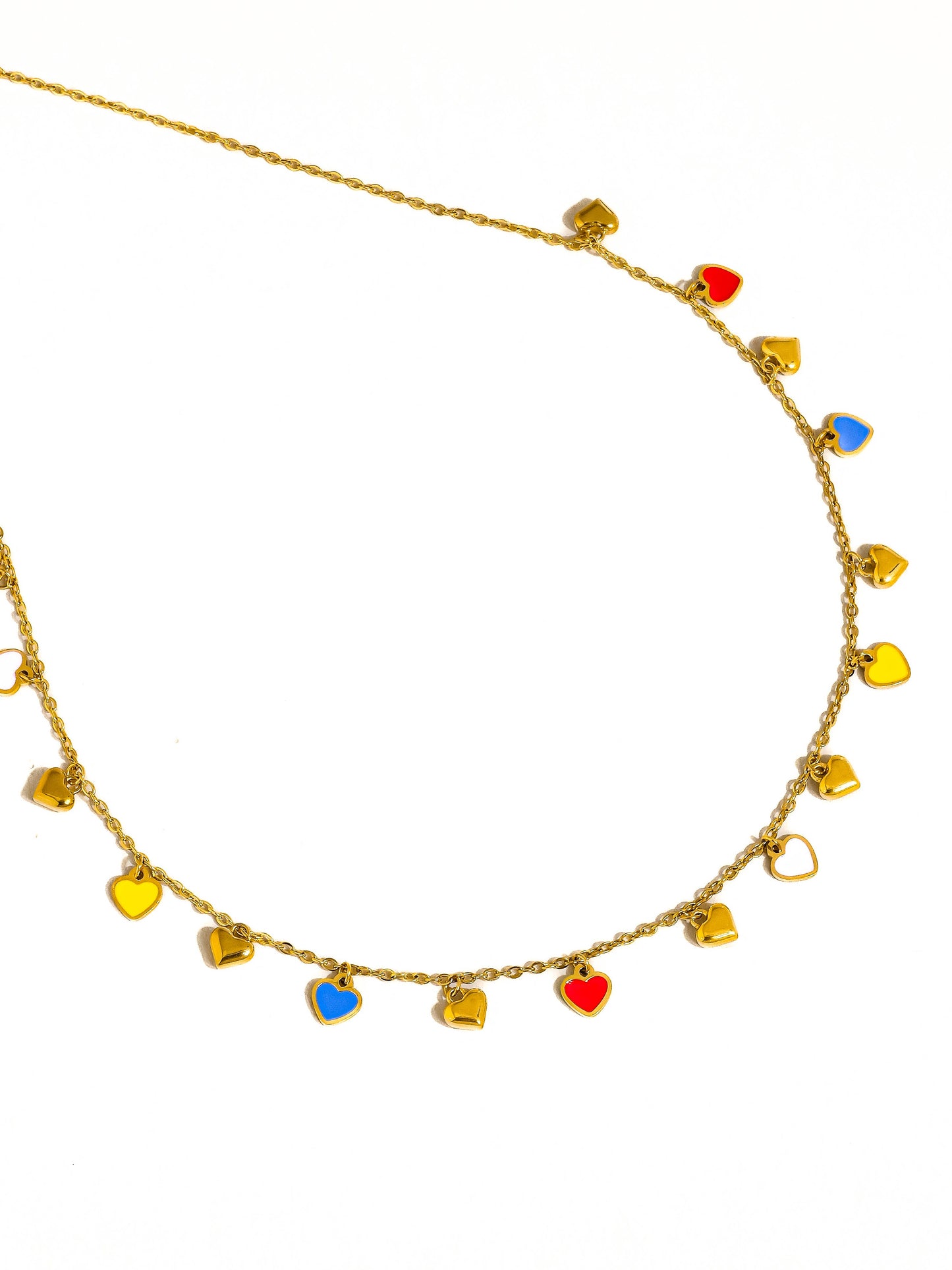 Basile 18K Gold Non-Tarnish Petite Heart Necklace, Bracelet