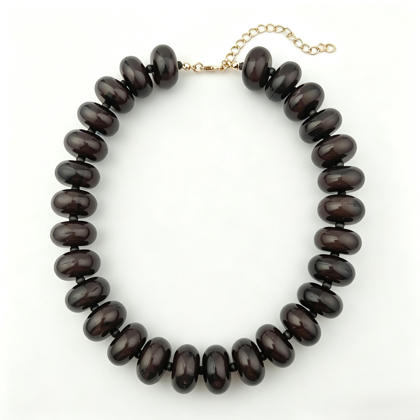Flat Beaded Necklace Chunky Disc Choker Statement Jewelry