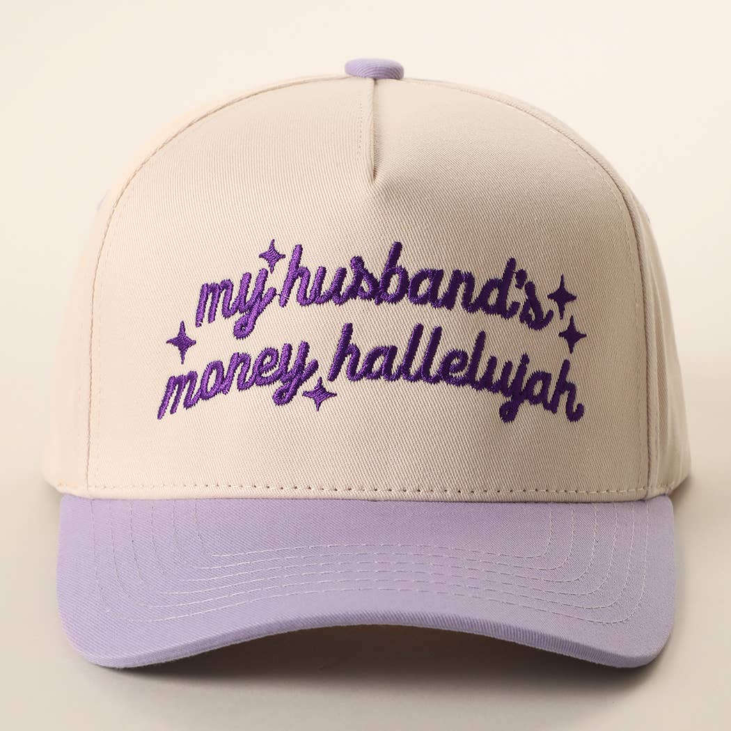 My Husband's Money Hallelujah Two-Tone Trucker Hat