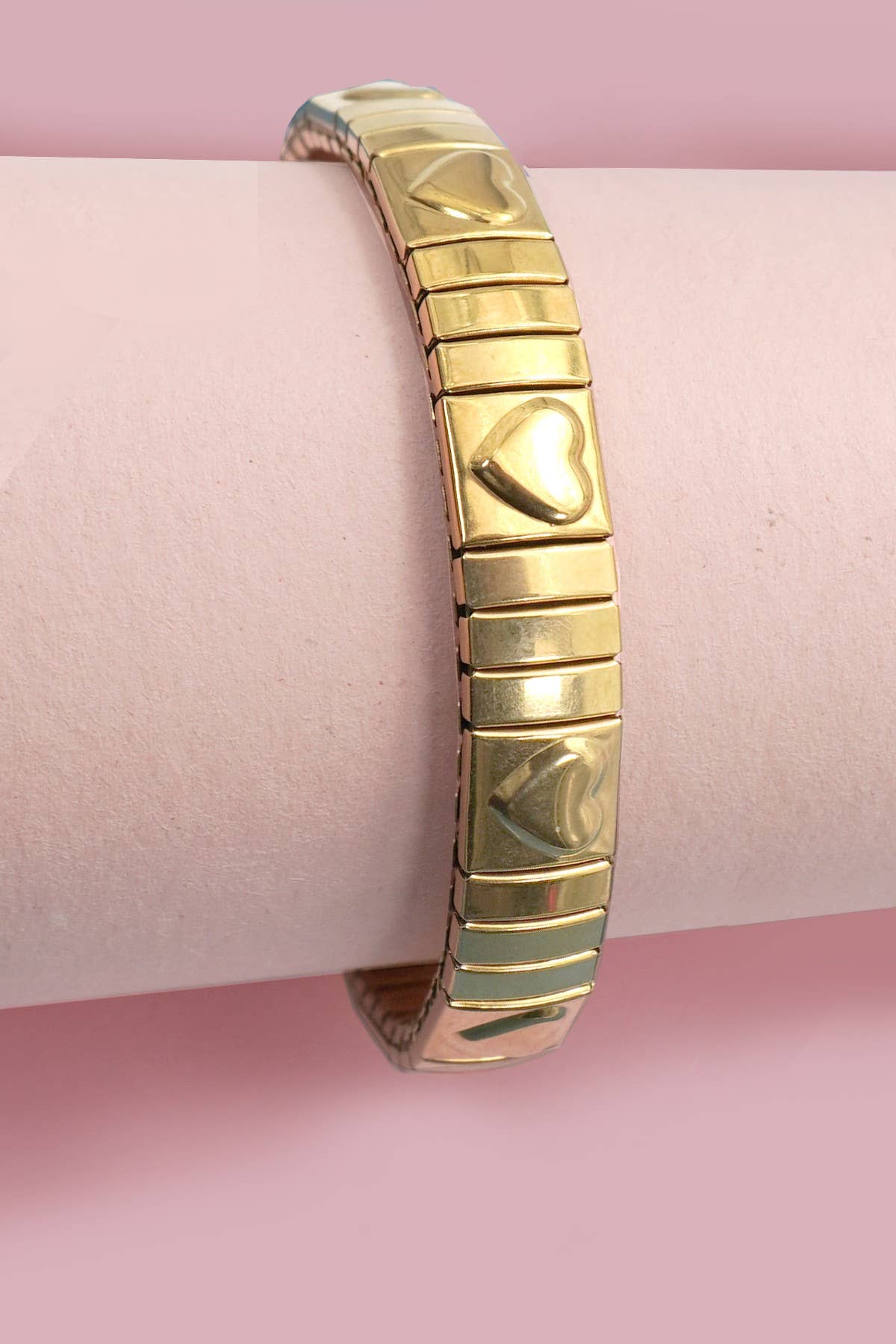 18K STAINLESS STEEL TARNISH FREE HEART BRACELET