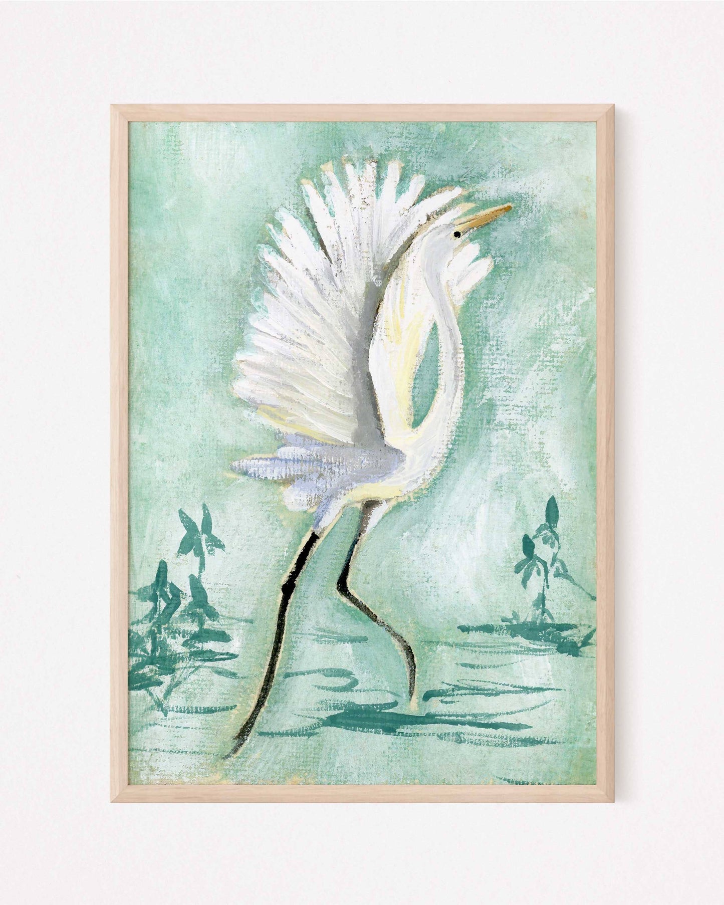 Mayes White Egret, a Vertical Print
