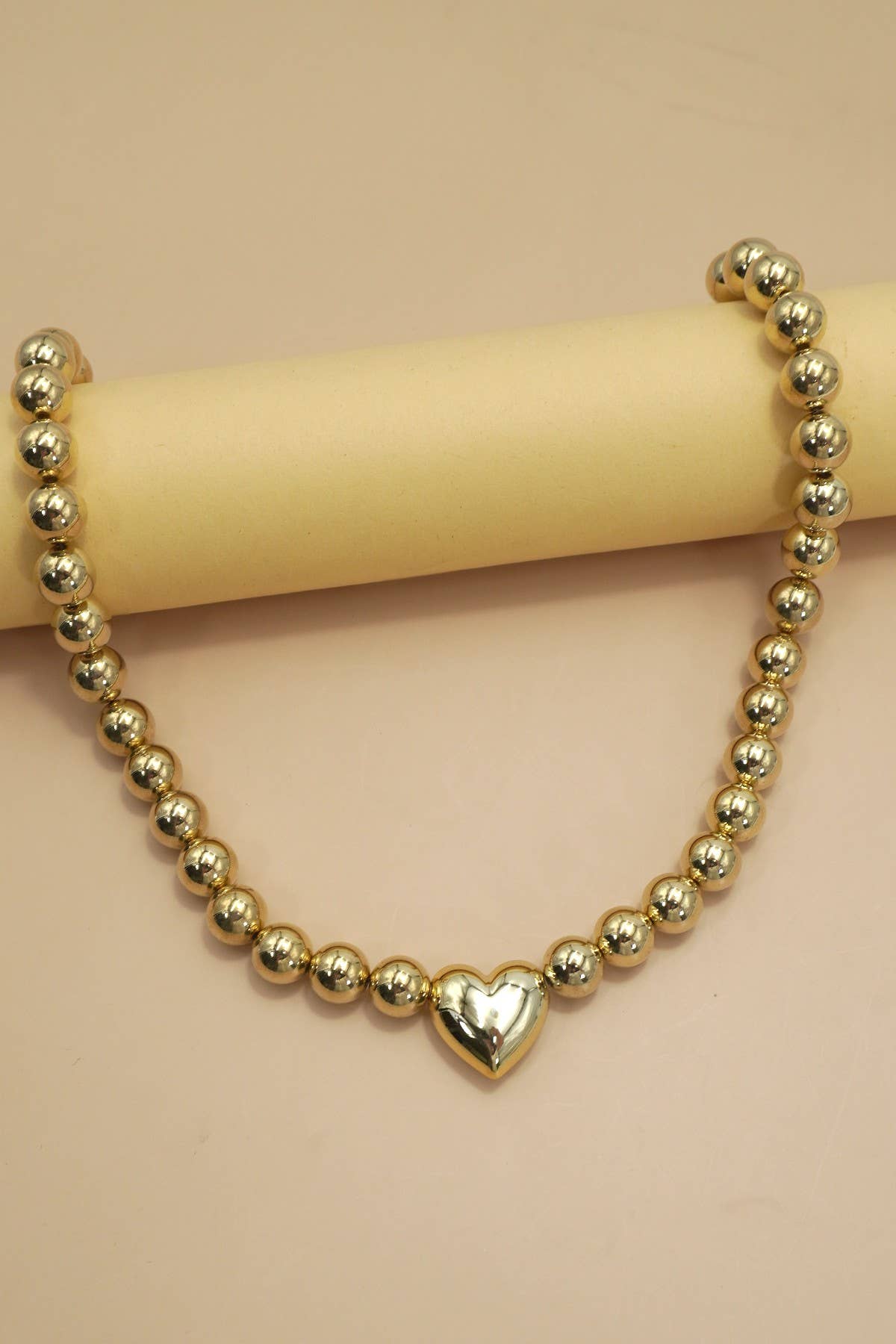 Puffy Heart Ball Necklace