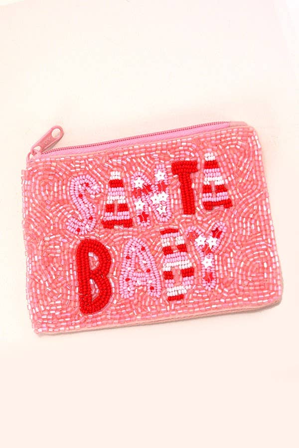 Santa Baby Beaded Coin Purse